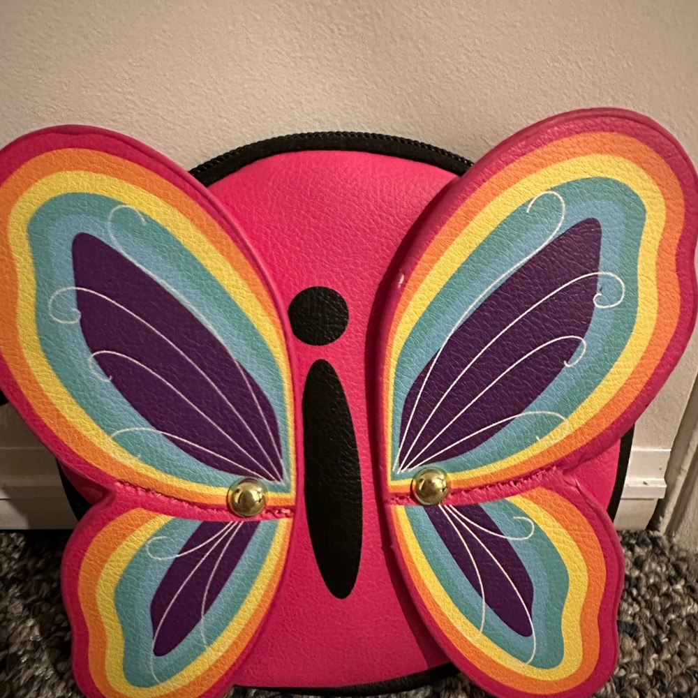 NWT: Betsy Johnson colorful butterfly 🦋 wristlet w/ strap - Picture 2 of 4